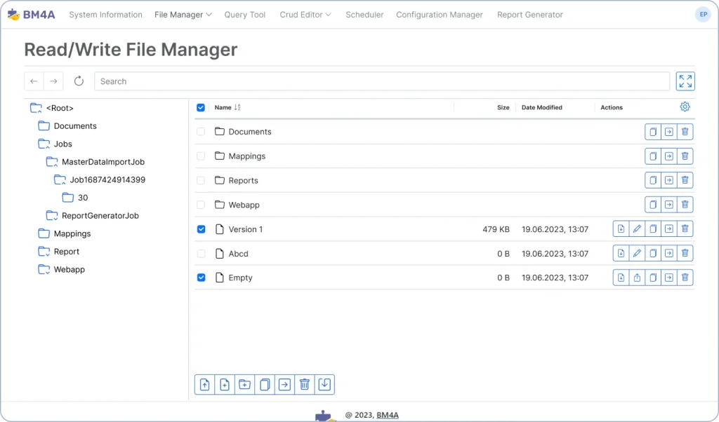 Maßgeschneiderte Webanwendungsentwicklung mit BM4A-Vorlagenmodulen. Dateimanager. Maßgeschneiderte Webanwendungsentwicklung mit BM4A-Vorlagenmodulen. Dateimanager.